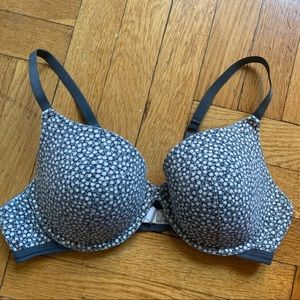 Grey Floral Bra w/ Racerback Option. Size 36C.
